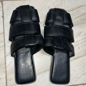 Woven leather sandals